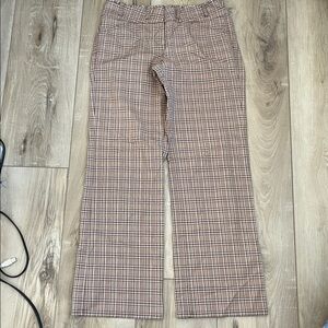 Elevenses Anthropologie Plaid wide leg stretch pants, size 4